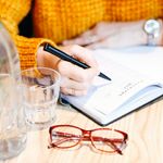 Water bottle on a wooden table